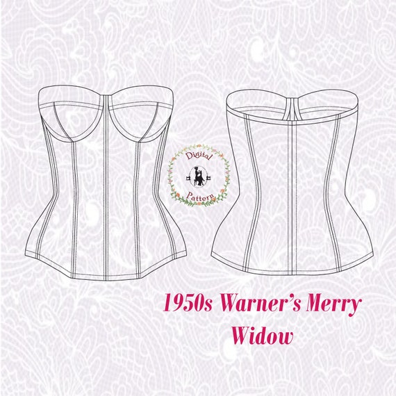 1950s Merry Widow Corset-corselet PDF Sewing Pattern 1957 