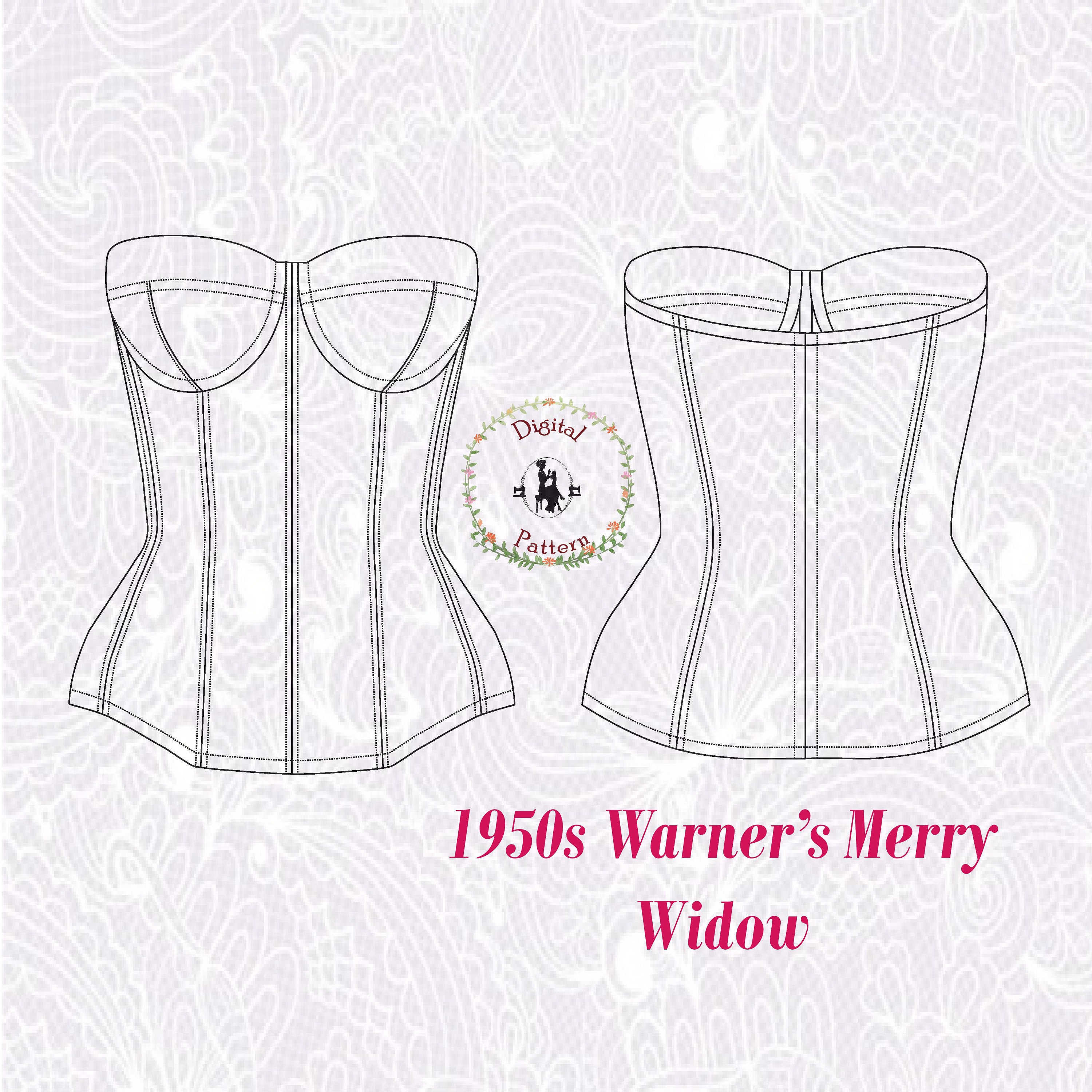 1950s Merry Widow Corset-Corselet PDF Sewing Pattern 1957