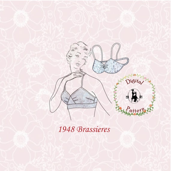 1940s-1950s Soft Cup Bra Vintage Sewing Pattern Full Bust and Petite Bust  Options PDF Digital Sewing Pattern 