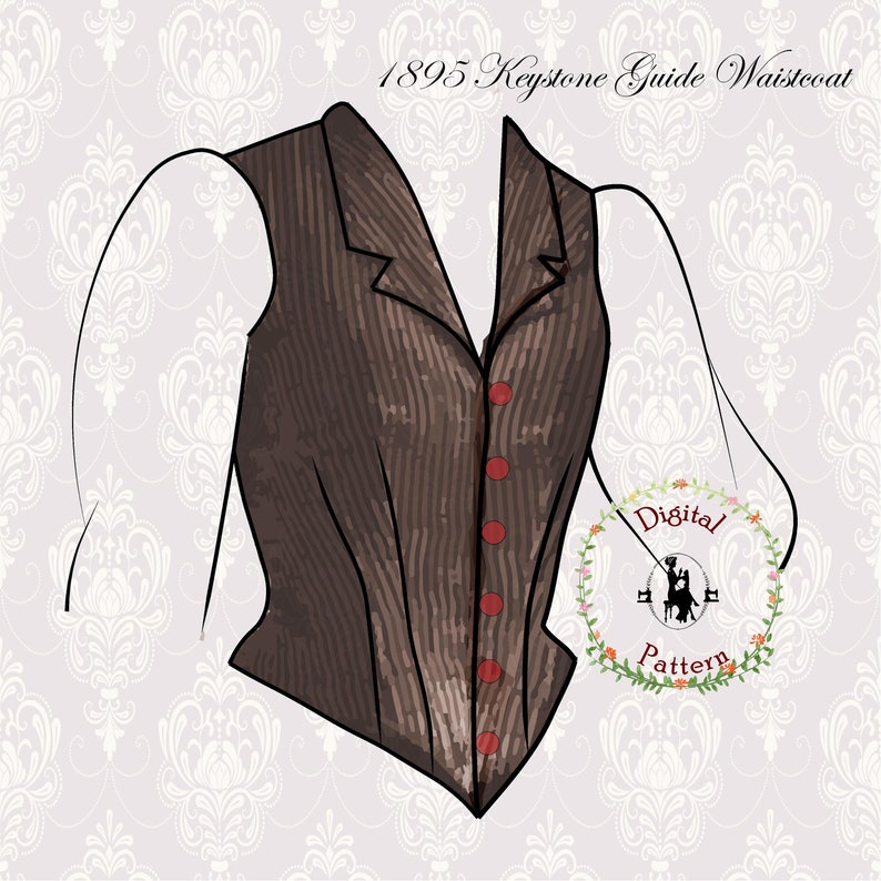 1890s to 1900 Victorian Edwardian Sewing Patterns     1890s Single Breasted Waistcoat Sewing Pattern | Keystone Guide to Jacket and Dresscutting | PDF Digital Vintage Sewing Pattern $16.69 AT vintagedancer.com