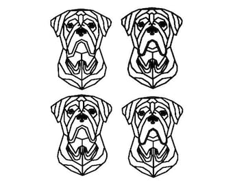 フランスのドーグ・ド・ボルドー dxf、ai、svg ファイル 幾何学的な動物 幾何学的な犬のレーザーカット