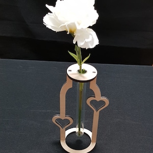 Reagenzglas Vase mit Herzen dxf. svg. ai.
