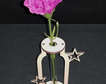 Test tube vase with stars dxf, SVG, ai