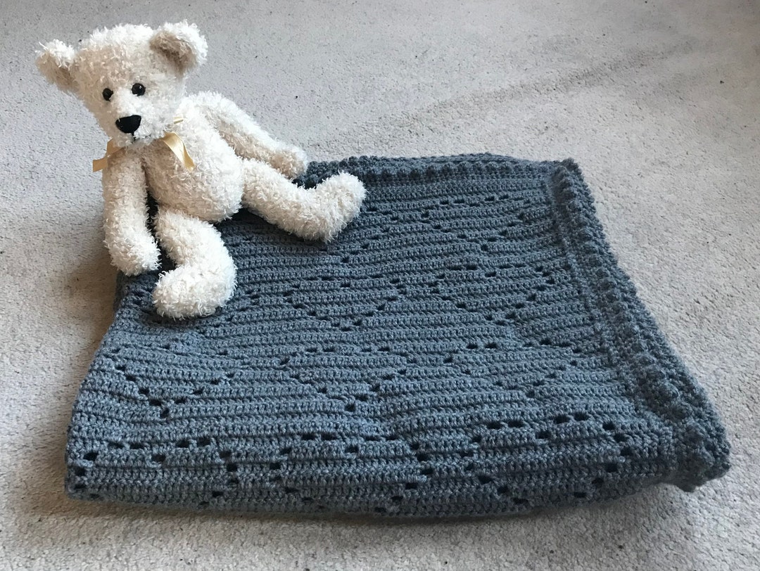 Lovely Hearts Blanket Crochet Baby Blanket Heart Pattern Etsy UK