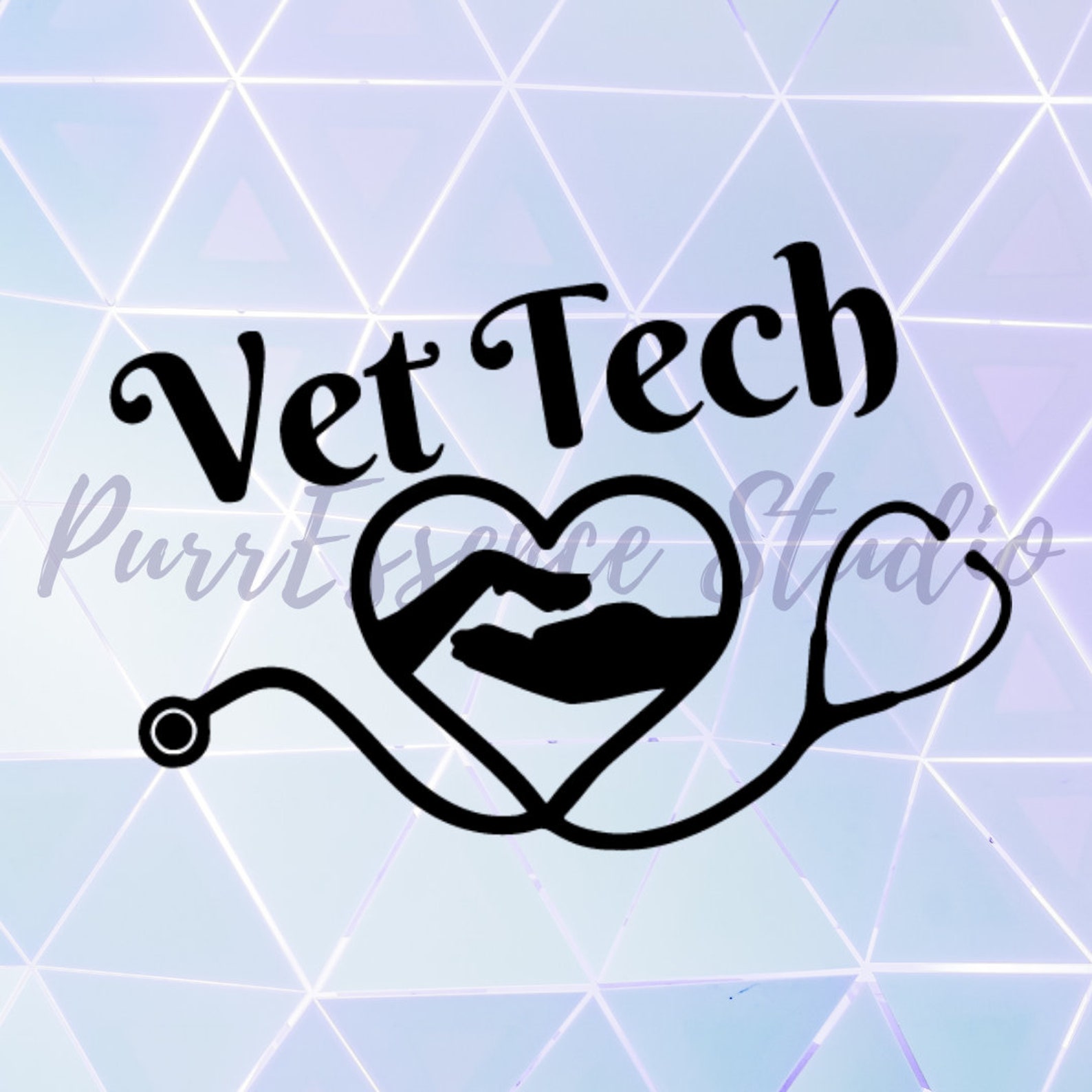 Vet Tech SVG, Stethoscope SVG, Stethoscope Hand and Paw SVG Cut Design