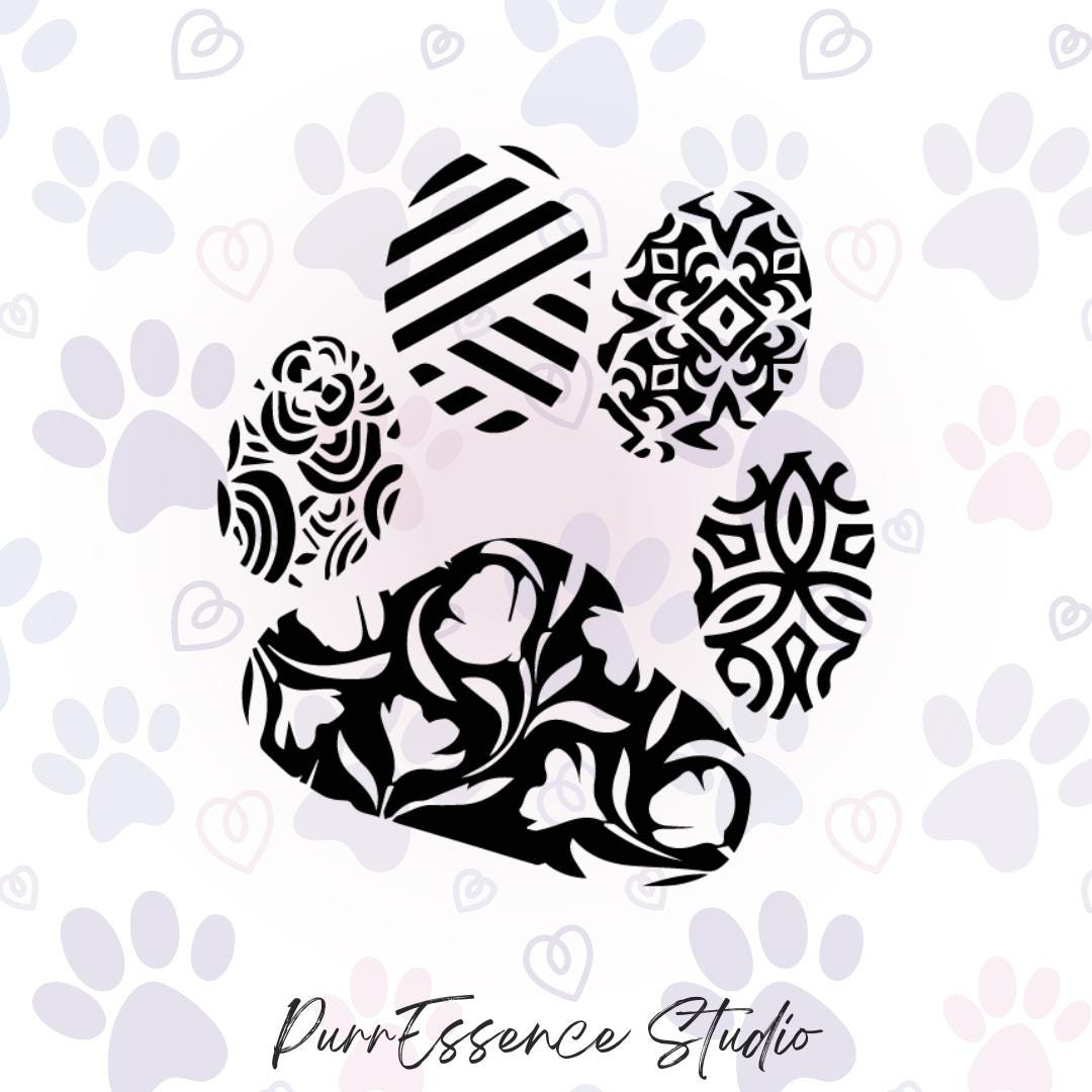 Paw Print Pattern , Vet Icon,svg PNG JPG Vector Cutting File for Cricut ...