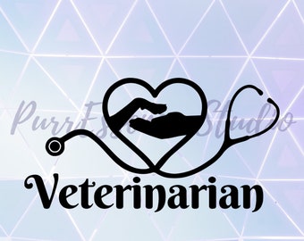 Veterinarian SVG, Stethoscope SVG, Stethoscope hand and paw SVG Cut Design,svg,dxf,png Use With Silhouette Studio & Cricut_Instant Download