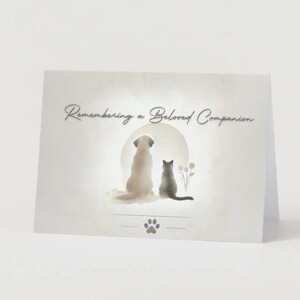 Recordando a un compañero - Tarjeta de condolencias para mascotas - Regalo por la pérdida de una mascota
