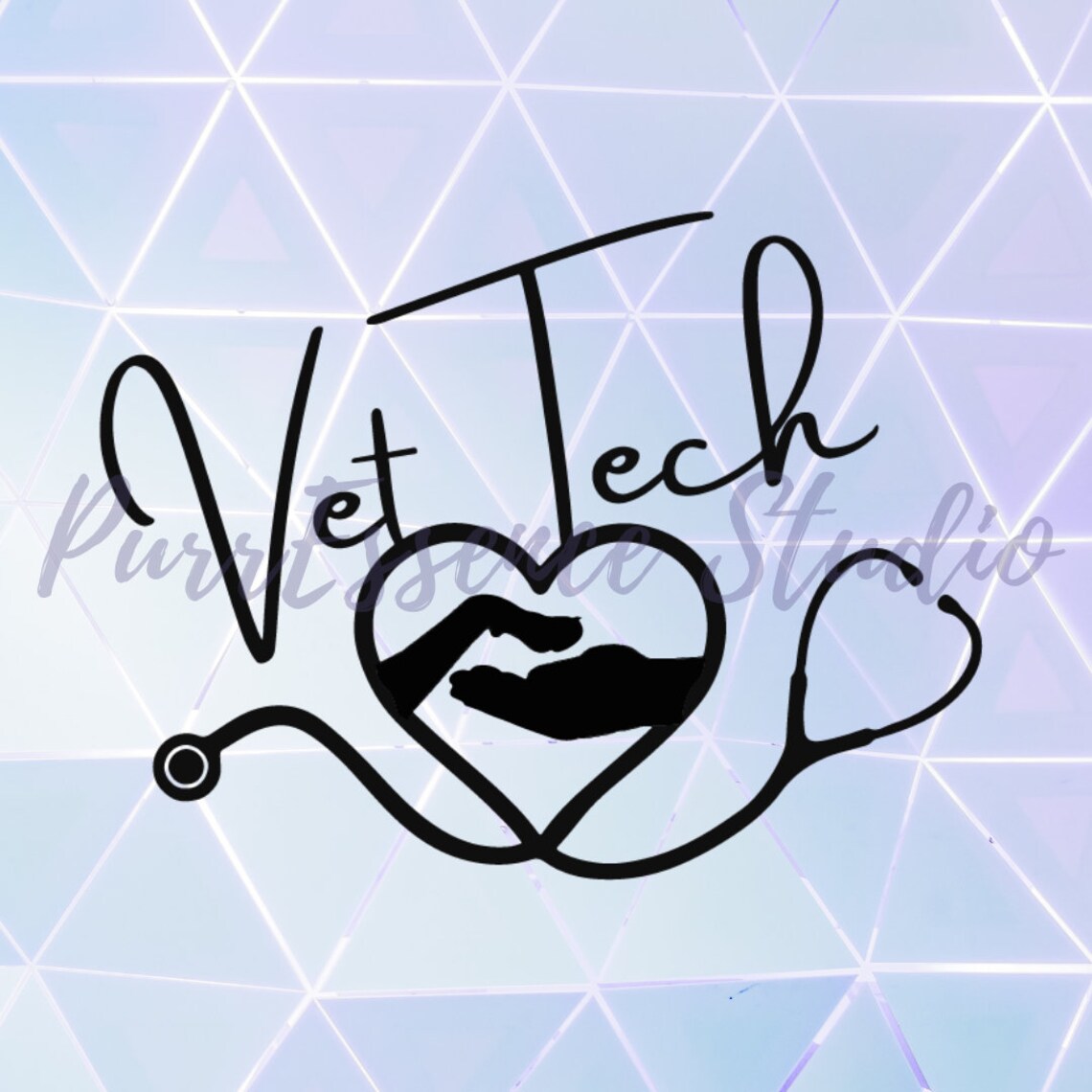 Vet Tech SVG Stethoscope SVG Stethoscope hand and paw SVG Etsy