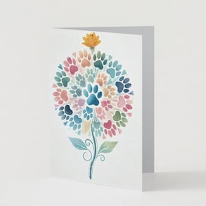 Tarjeta de condolencias para mascotas: huella de flor