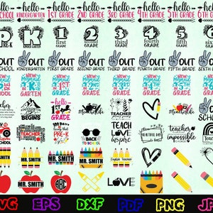 School SVG - Back To School SVG - Teacher SVG - School Cut Files - School Supplies Svg - School Kit Svg - School Grade Svg -School Quote Svg