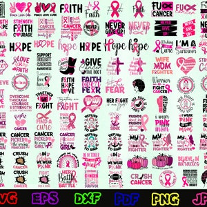 165 Câncer de mama SVG - Conscientização sobre o câncer SVG - Câncer SVG - Cancer Ribbon Svg - Cancer Survivor Svg - Fight Cancer Svg - Cancer Quote Svg