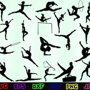 Gymnastics Svg - Gymnastics  Silhouette - Gymnastics Cut Files- Ballerina Svg- Gymnastics Clipart- Gymnastics Design- Gymnast Svg- Dance Svg