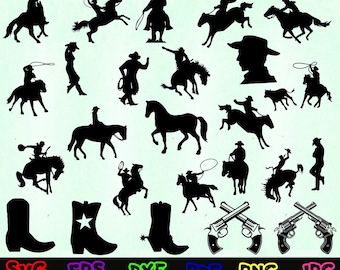 Cowboy Svg - Western Svg - Cowboy Boots Svg - Cowboy Silhouette - Cowboy Cut Files - Cowboy Svg Bundle - Cowboy Clipart - Cowboy Design Svg