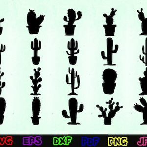 Cactus Svg - Cactus Silhouette - Cactus Cut Files - Cactus Svg Bundle - Cactus Clipart - Cactus Design Svg - Cactus Vector - Plant Cut Files