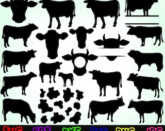20 ko Svg - ko siluett - ko Clipart - ko klippfil - ko design Svg - ko skjorta - djur Svg - djur klippfil - djur siluett
