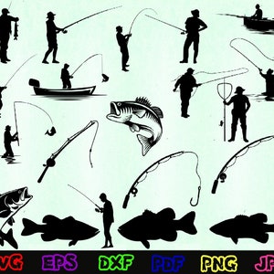 Fishing Svg - Fishing Silhouette - Fishing Cut Files - Fishing Svg Bundle - Fishing Clipart - Fishing Design Svg - Fishing Vector - Fish Svg