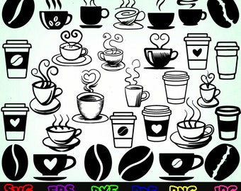 30 Coffee Svg - Coffee Silhouette - Coffee Cut File - Coffee Clipart - Coffee Design Svg - Coffee Shirt - Coffee Mug Svg - Coffee Cup Svg