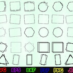Double Frame SVG - Frame SVG - Square SVG - Rectangle Svg - Circle Svg - Double Border Svg - Oval Svg - Doodle Svg - Geometric Border Svg