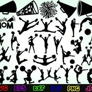 30 Cheer Svg - Cheerleader Svg - Cheer Mom Svg - Cheerleading Svg - Cheer Cut File - Cheerleading Silhouette - Cheer Clipart - Cricut