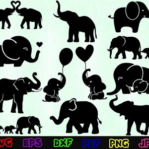 Elefant SVG - Tier SVG - Elefant Silhouette - Elefant geschnitten Dateien - Elefant Bundle - Elefant Clipart - Elefant Design - Elefant Vektor