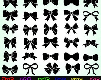30 Bow Svg - Bow Cut File - Bow Silhouette - Bow Design - Boy Bow Svg - Girl Bow Svg - Bow Tie Svg - Cheer Bow Svg - Bow Cricut - Bow Png