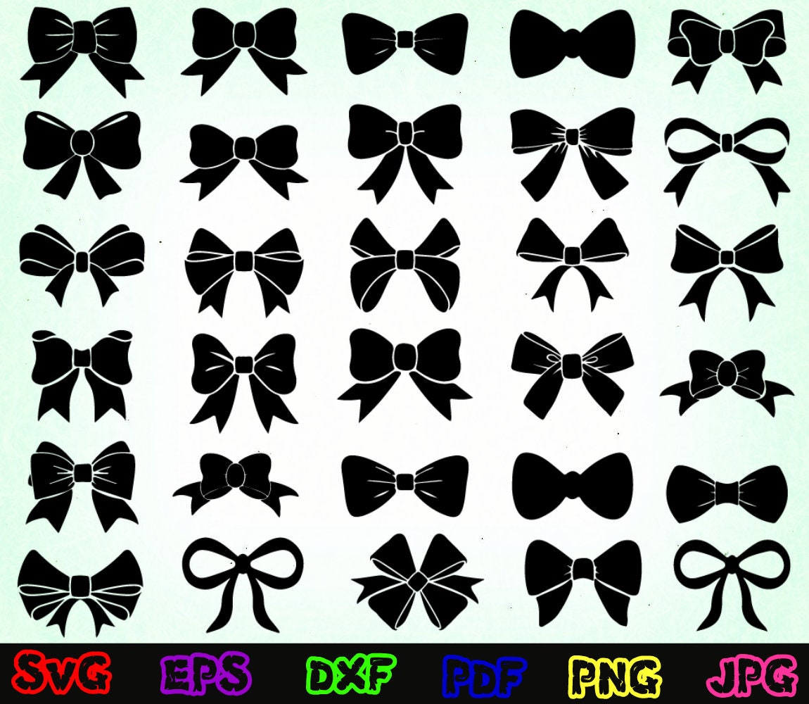 Download 30 Bow Svg Bow Cut File Bow Silhouette Bow Design Boy Etsy