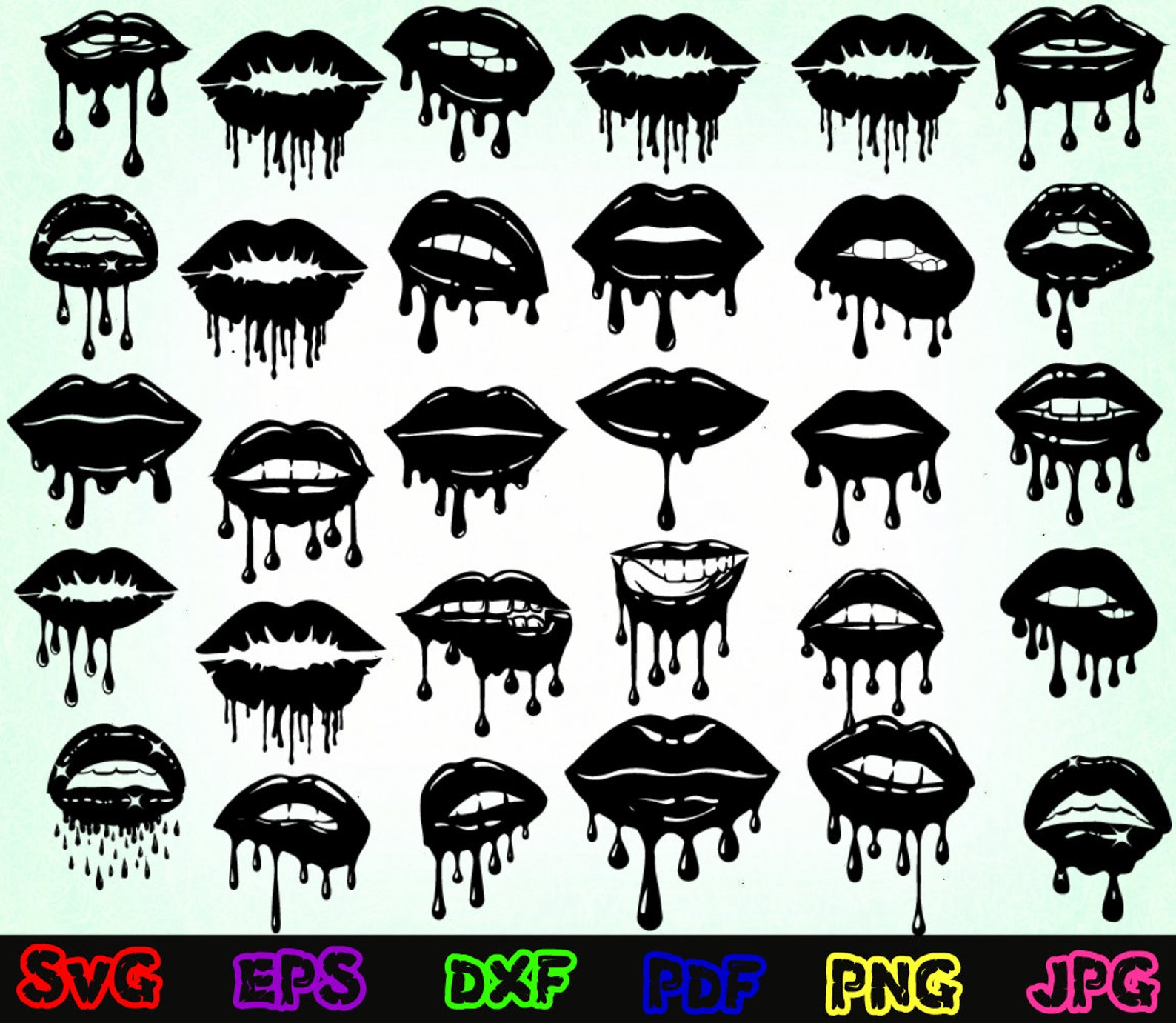 Dripping Lips Svg Lips Svg Dripping Lips Cut File Etsy