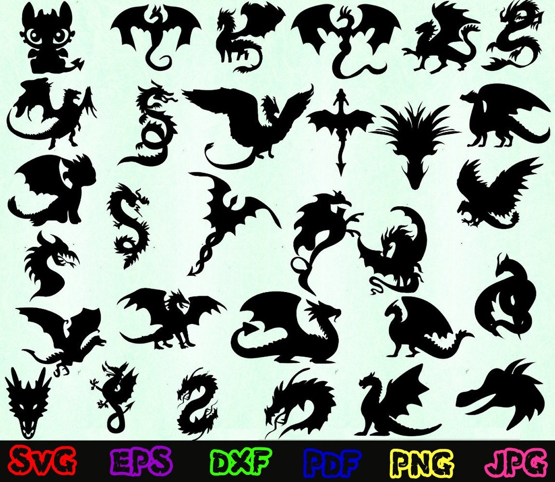 Dragon Svg How to Train Your Dragon Svg Dragon Silhouette Dragon Cut Files Dragon Svg Bundle