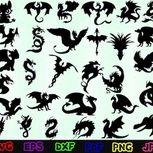 Dragon Svg - How To Train Your Dragon Svg - Dragon Silhouette - Dragon Cut Files - Dragon Svg Bundle - Dragon Clipart - Dragon Design Svg