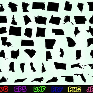 USA States Svg - American States Svg - States Svg - Usa States Silhouette - Usa States Cut Files - Usa States Svg Bundle- Usa States Clipart