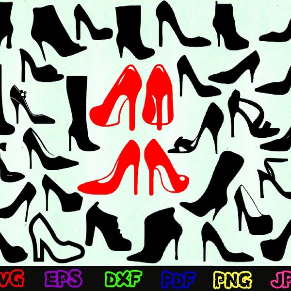 High Heels Svg - Stiletto Heels Svg - Heels Svg - Heels Silhouette - Heels Cut File - Heels Clipart - Red Bottom Heels Svg - Women Shoes Svg