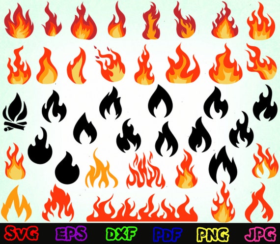 42 Fire Svg Fire Flames Svg Flames Svg Misc Flames Svg | Etsy Australia