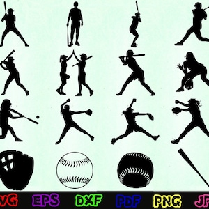 Softball Svg - Softball Silhouette - Softball Cut Files - Softball Svg Bundle - Softball Clipart - Softball Design Svg - Sport Svg - Cricut