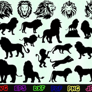 ライオン SVG - 動物 SVG - ライオンキング SVG - ライオンヘッド SVG - ライオンシルエット - ライオンカットファイル - ライオン SVG バンドル - ライオンクリップアート - ライオンデザイン SVG