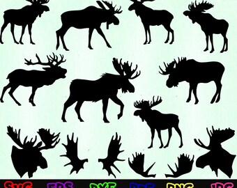 Moose Svg - Forest Svg - Mountain Svg - Moose Silhouette - Moose Cut Files - Moose Svg Bundle - Moose Clipart - Moose Design - Moose Vector