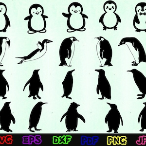 Penguin Svg - Animal Svg - Penguin Silhouette - Penguin Cut Files - Penguin Svg Bundle - Penguin Clipart - Penguin Design - Penguin Vector