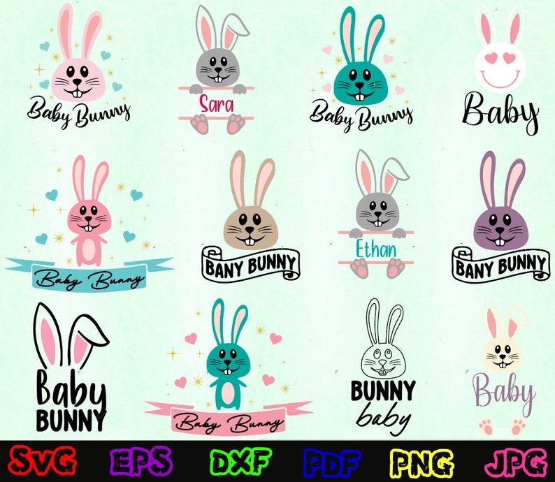 Baby Bunny SVG - Baby Bunny Easter SVG - Baby Easter SVG - Cute Bunny ...