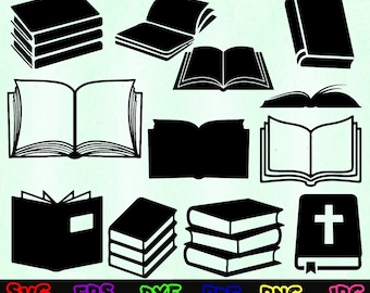 Books Svg - Reading Svg - Book Lover Svg - Books Silhouette - Books Cut ...