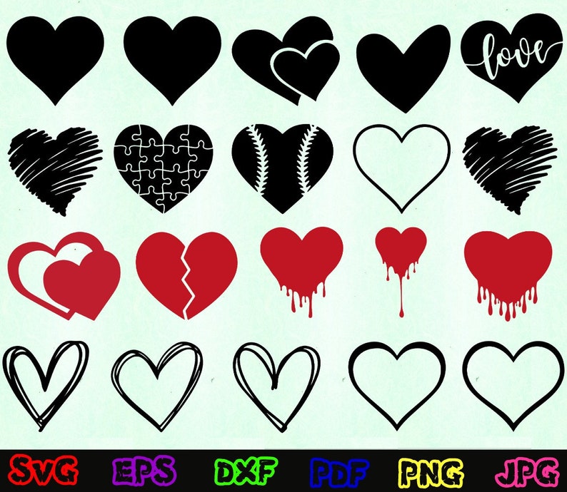 Download Heart Svg Bundle Heart Cut Files Heart Silhouette Valentine Days Svg Love Svg Heart Clipart Heart Svg Doodle Svg Heart Vector Craft Supplies Tools Collage Sheets Kromasol Com