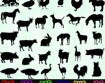 Farm Animal Svg - Animal Svg - Farm Svg - Farm Life Svg - Animal Cut File - Animal Silhouette - Farm Cut File - Farmhouse Svg- Farm Sign Svg