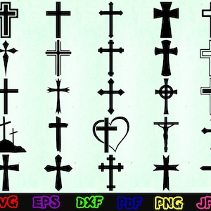 Cross Svg - Jesus Cross Svg - Cross Silhouette - Cross Cut Files - Cross Svg Bundle - Cross Clipart - Cross Design Svg - Cross Vector
