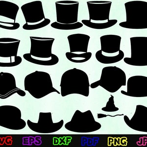 Hat Svg - Gentleman Svg -Top Hat Svg - Hat Silhouette - Hat Cut Files - Hat Svg Bundle - Hat Clipart - Hat Design Svg - Hat Vector - Cricut