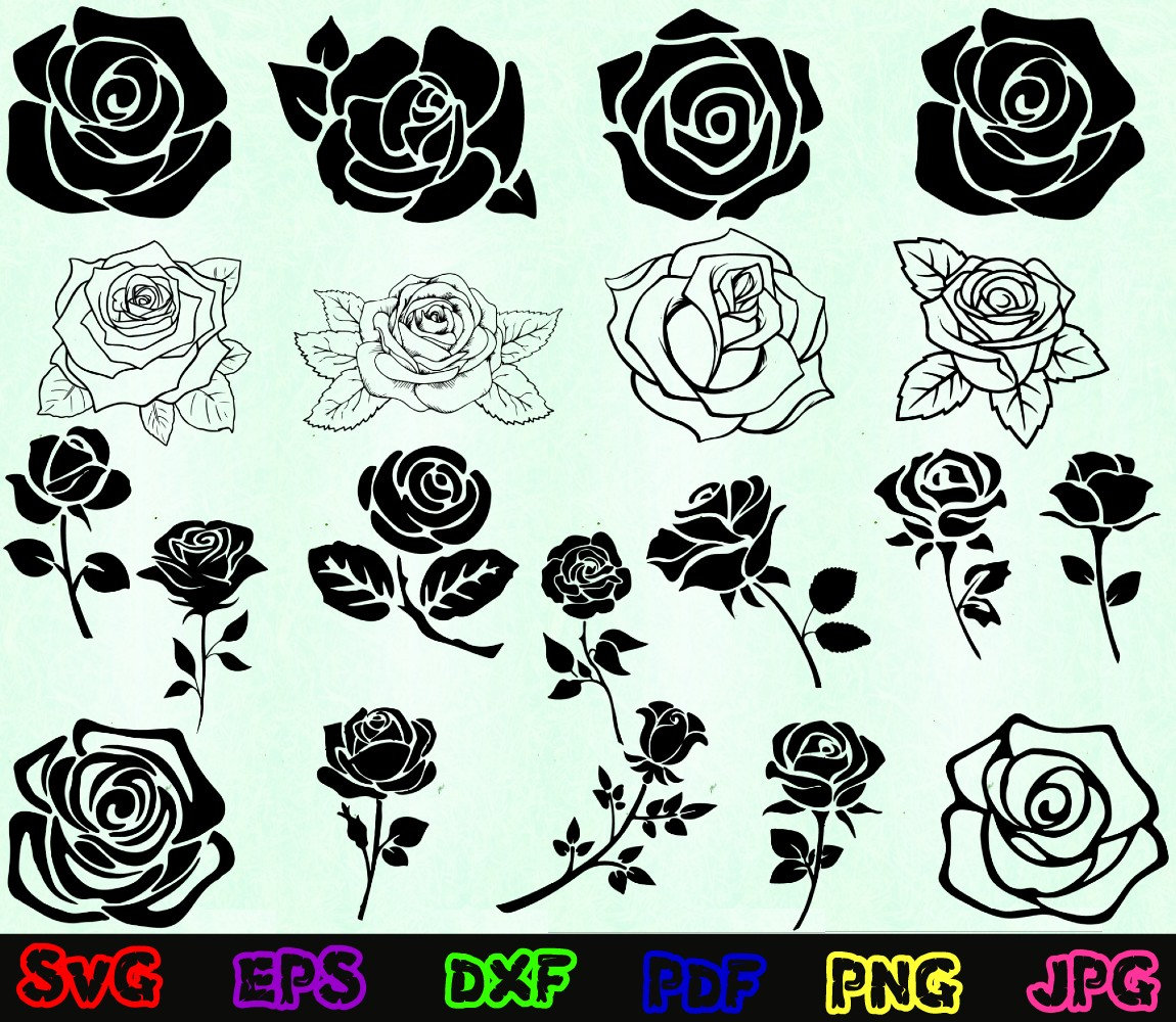 Rose Svg Flowers Svg Red Roses Svg Rose Silhouette - Etsy Denmark