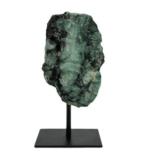 Raw Emerald Crystal on Stand from Brazil
