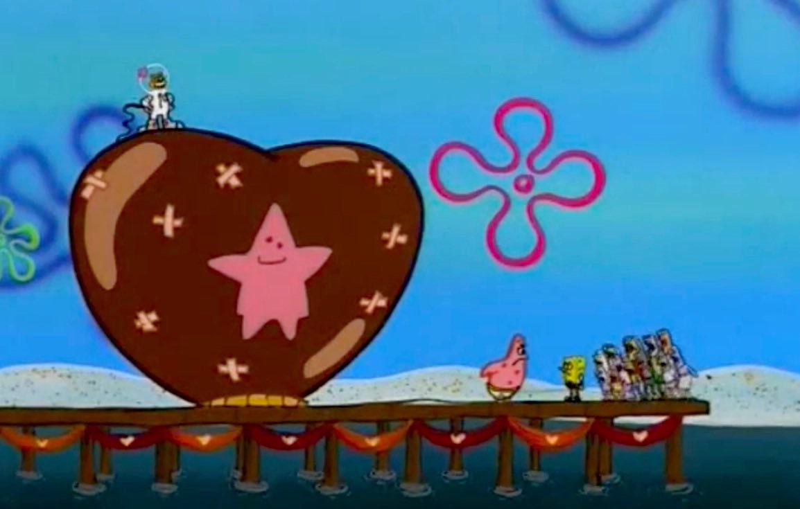 Patrick Stars Chocolate Heart Balloon from Spongebob Etsy