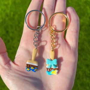 Neopets Paint Brushes | Polymer Clay Keychains | Virtual Pet Computer Game  | Neopet Accessories | Baby Paint Brush | Starry Paintbrush