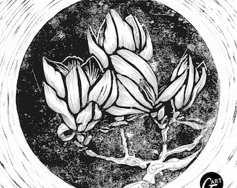 Linoprint "Magnolia"
