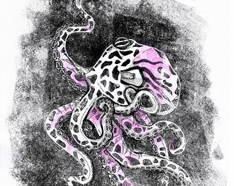 Linoprint "Kraken"