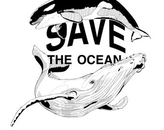 High quality print SAVE THE OCEAN